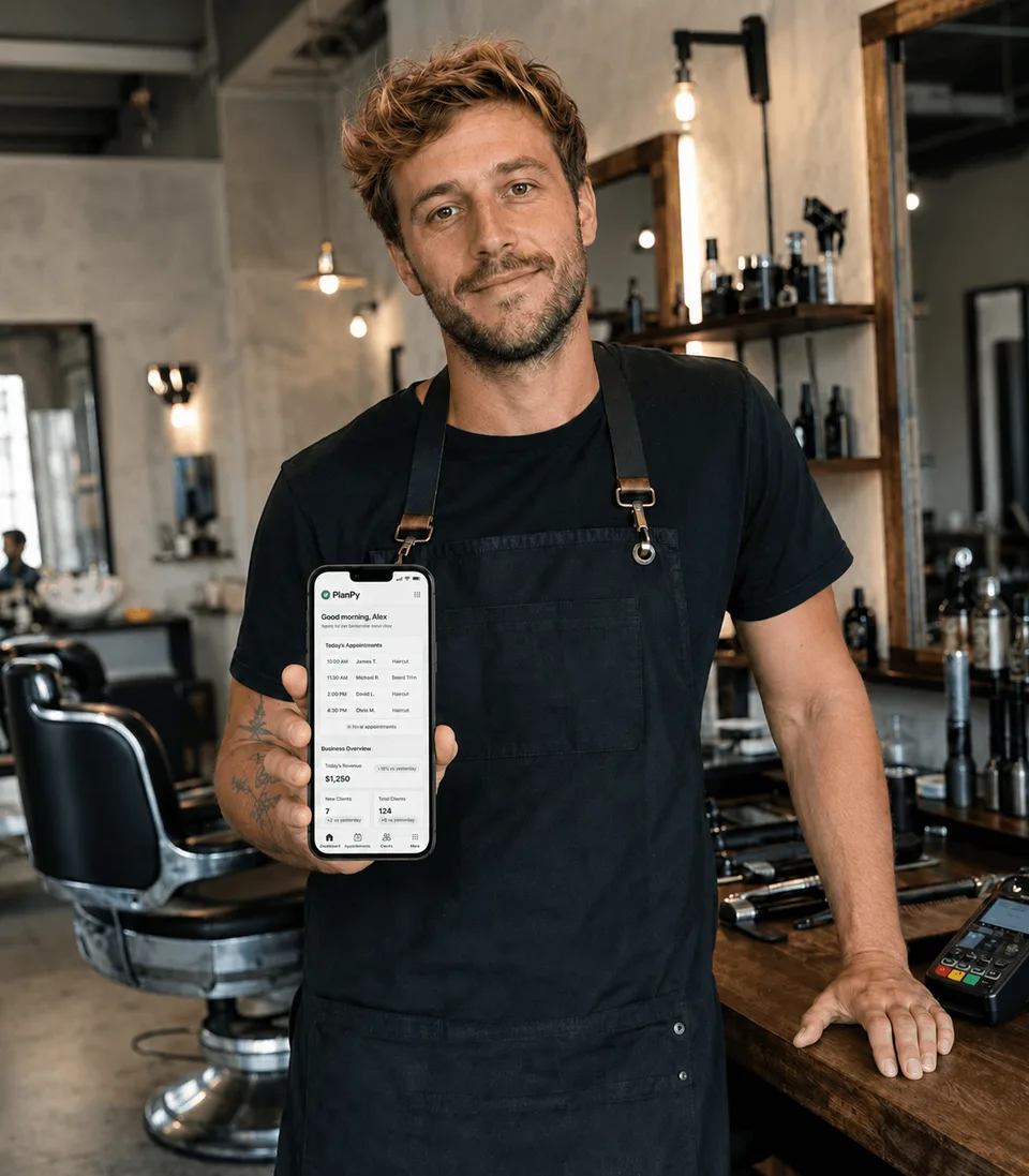 Barbería y servicios: Agenda que también cobra